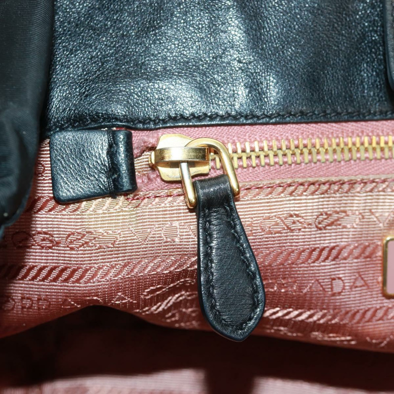 【日本直送】PRADA 尼龍皮革雙肩包 黑色 金色 正品 166142V-24