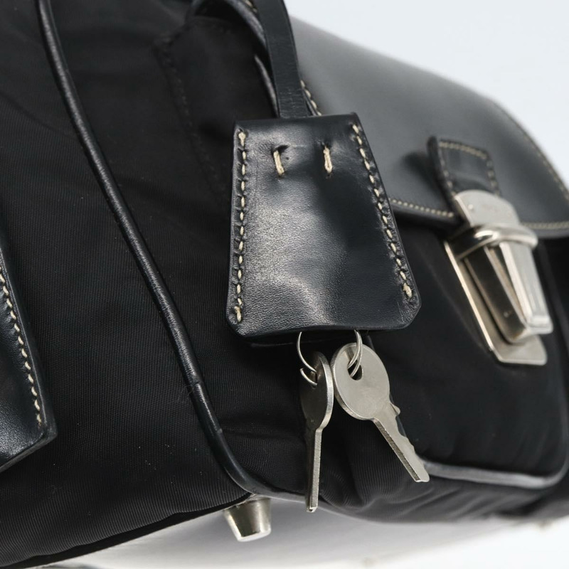【日本直送】PRADA 尼龍手提包 黑色 銀色 正品 ep12891V-8