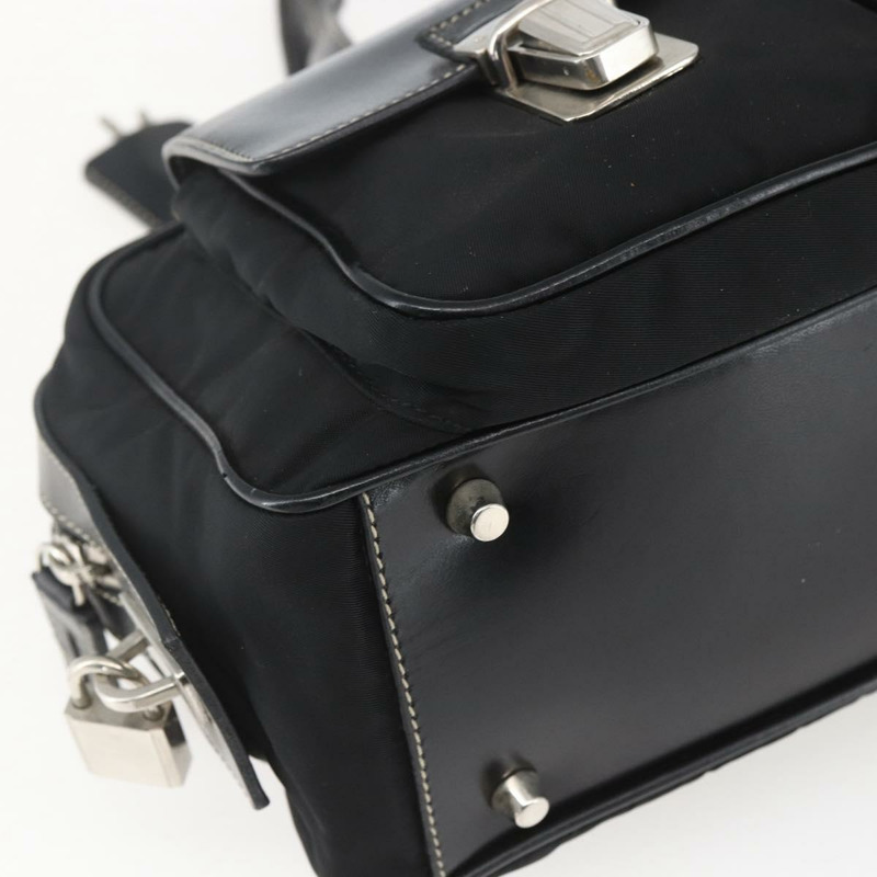【日本直送】PRADA 尼龍手提包 黑色 銀色 正品 ep12891V-14