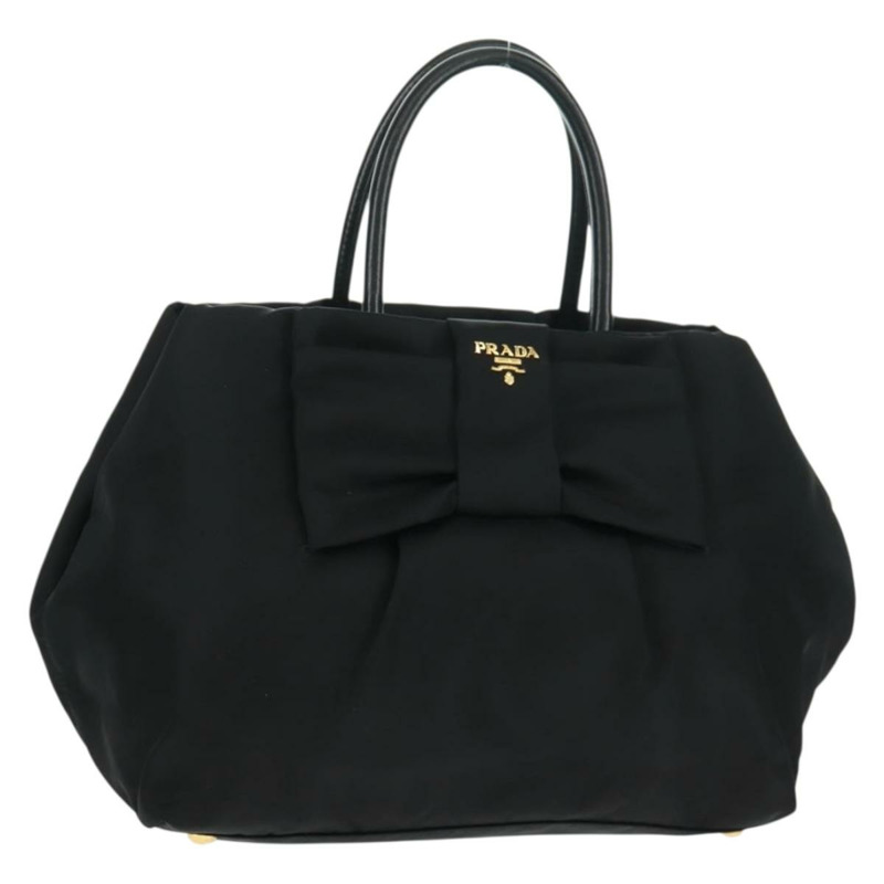 【日本直送】PRADA 尼龍皮革黑色金色手提包 正品 am10586V-0