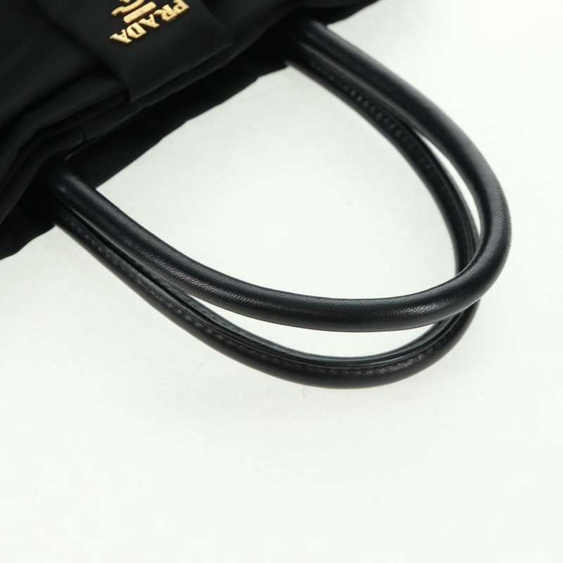 【日本直送】PRADA 尼龍皮革黑色金色手提包 正品 am10586V-6