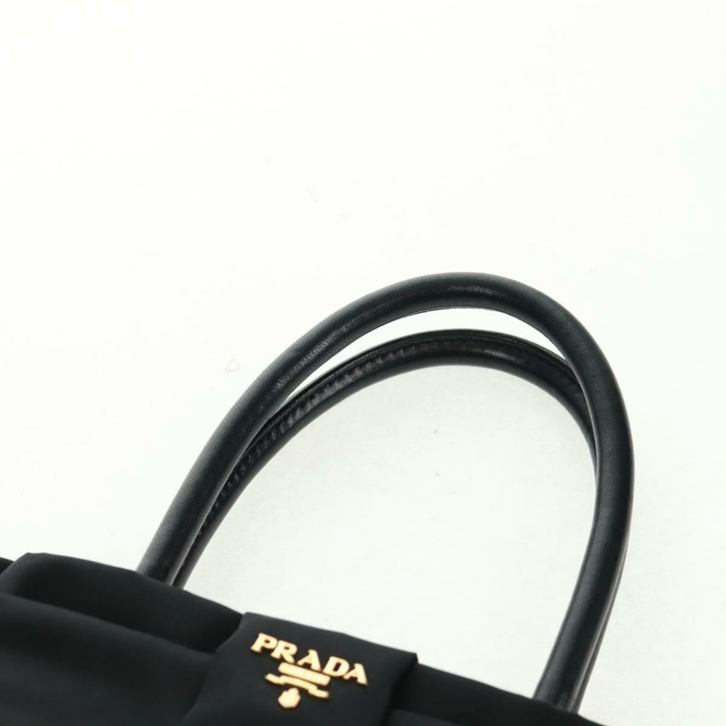 【日本直送】PRADA 尼龍皮革黑色金色手提包 正品 am10586V-7