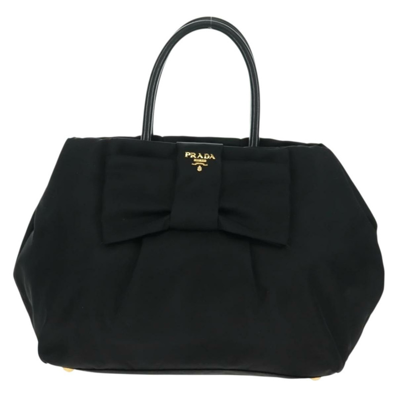【日本直送】PRADA 尼龍皮革黑色金色手提包 正品 am10586V-12