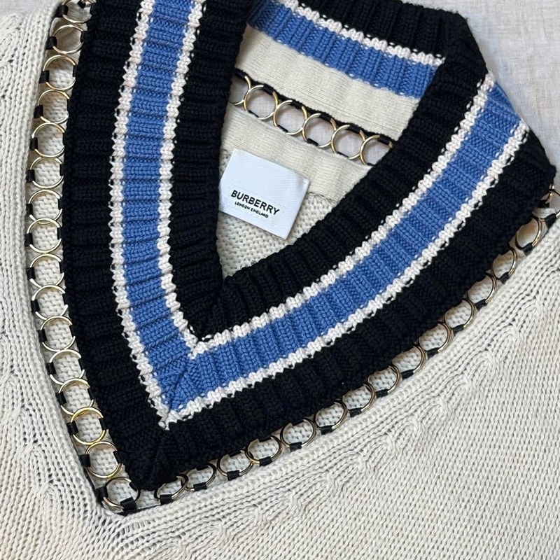 BURBERRY 英國米色學院風毛衣XS-5