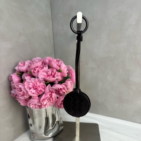 BV 中古咖啡色小編織鏡子鑰匙圈吊飾