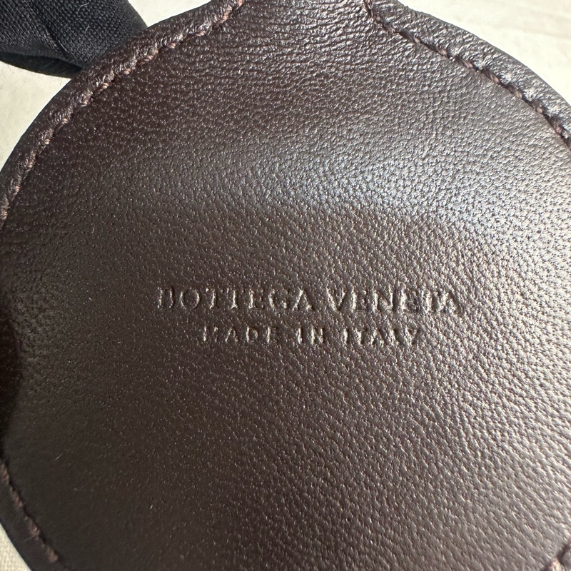 BV 中古咖啡色小編織鏡子鑰匙圈吊飾-5