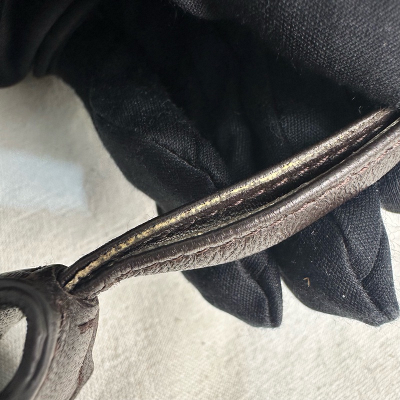 BV 中古咖啡色小編織鏡子鑰匙圈吊飾-8