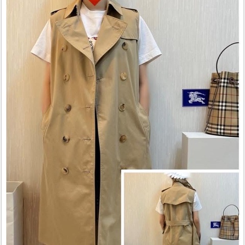 BURBERRY 英國蜜色肯辛頓風衣背心UK4