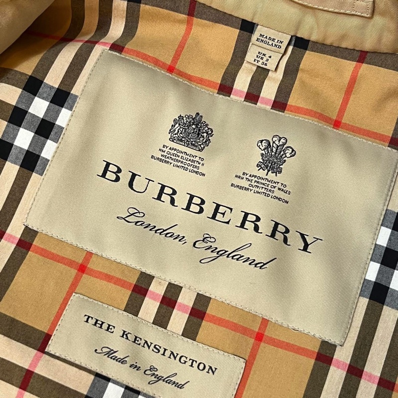 BURBERRY 英國蜜色肯辛頓風衣背心UK4-11
