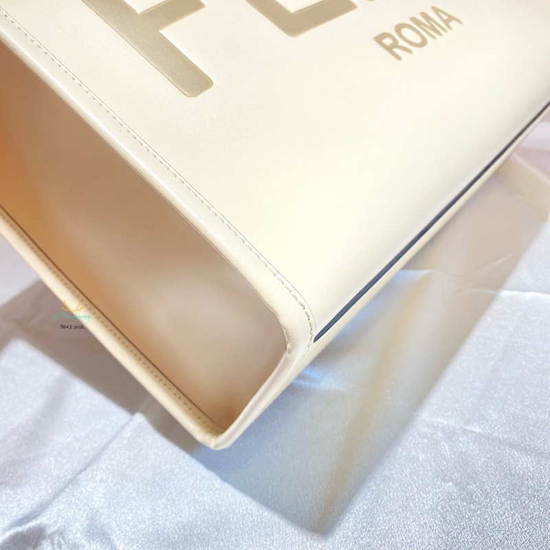 FENDI 芬迪 8BH386 米白色 Sunshine 全皮 玳瑁手把 中號 托特包 兩用包 手提包 肩背包-12