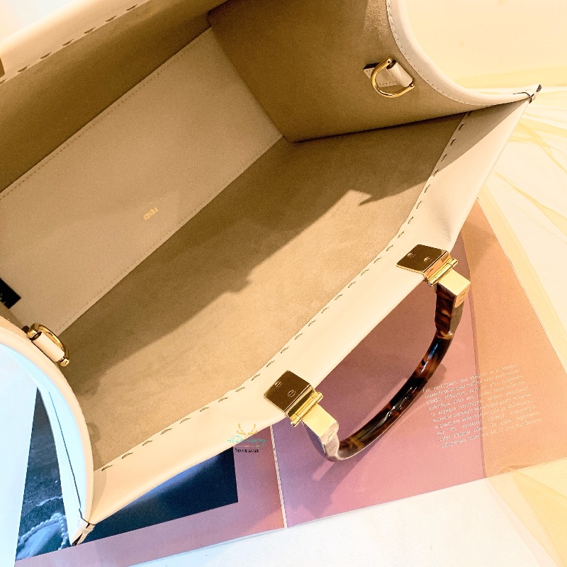 FENDI 芬迪 8BH386 米白色 Sunshine 全皮 玳瑁手把 中號 托特包 兩用包 手提包 肩背包-15