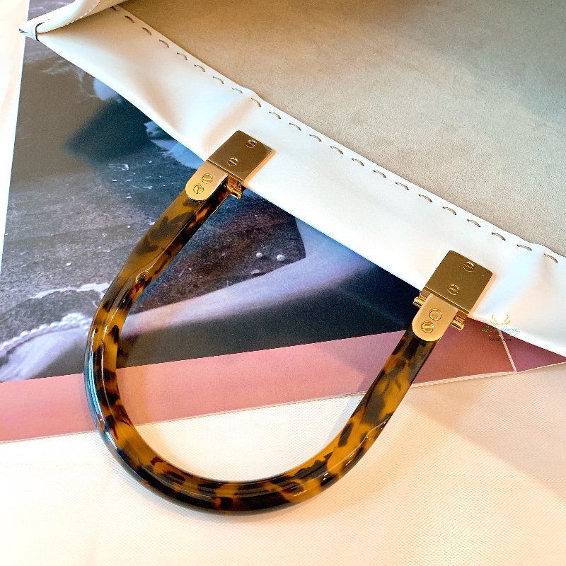 FENDI 芬迪 8BH386 米白色 Sunshine 全皮 玳瑁手把 中號 托特包 兩用包 手提包 肩背包-19