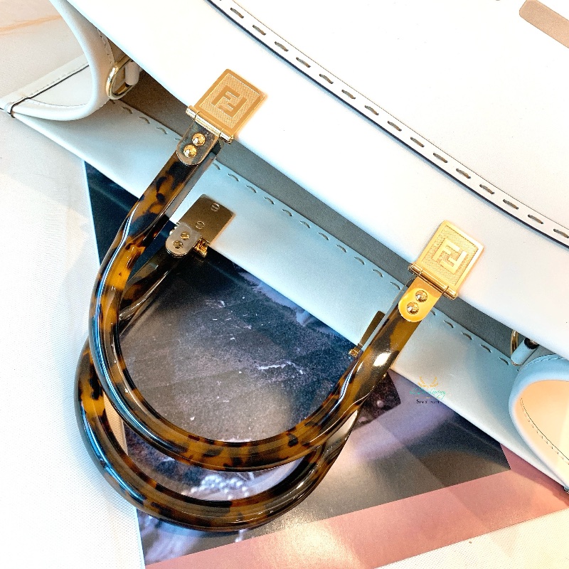 FENDI 芬迪 8BH386 米白色 Sunshine 全皮 玳瑁手把 中號 托特包 兩用包 手提包 肩背包-20