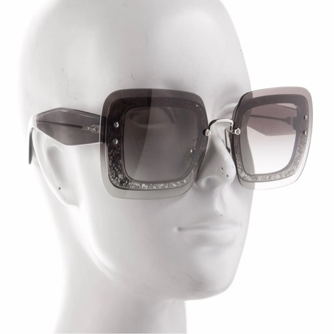 MIU MIU亮片大框墨鏡