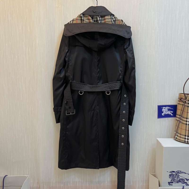 BURBERRY 英國黑色輕盈風衣UK2-3