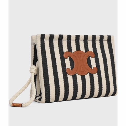 Celine 女士 THAIS 條紋手拿包均碼碼21cm*7cm*17cm