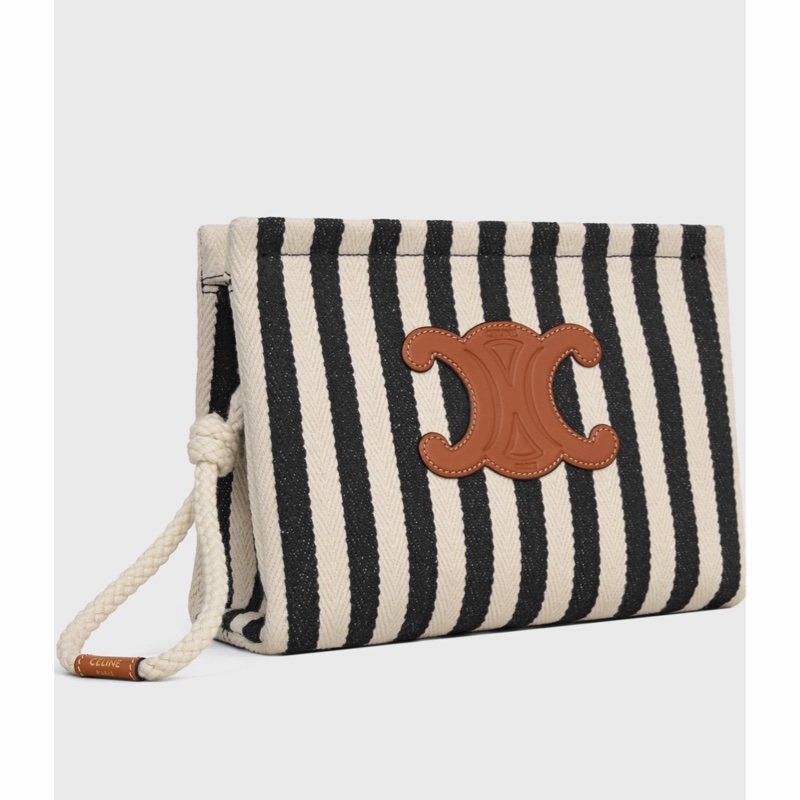 Celine 女士 THAIS 條紋手拿包均碼碼21cm*7cm*17cm-0