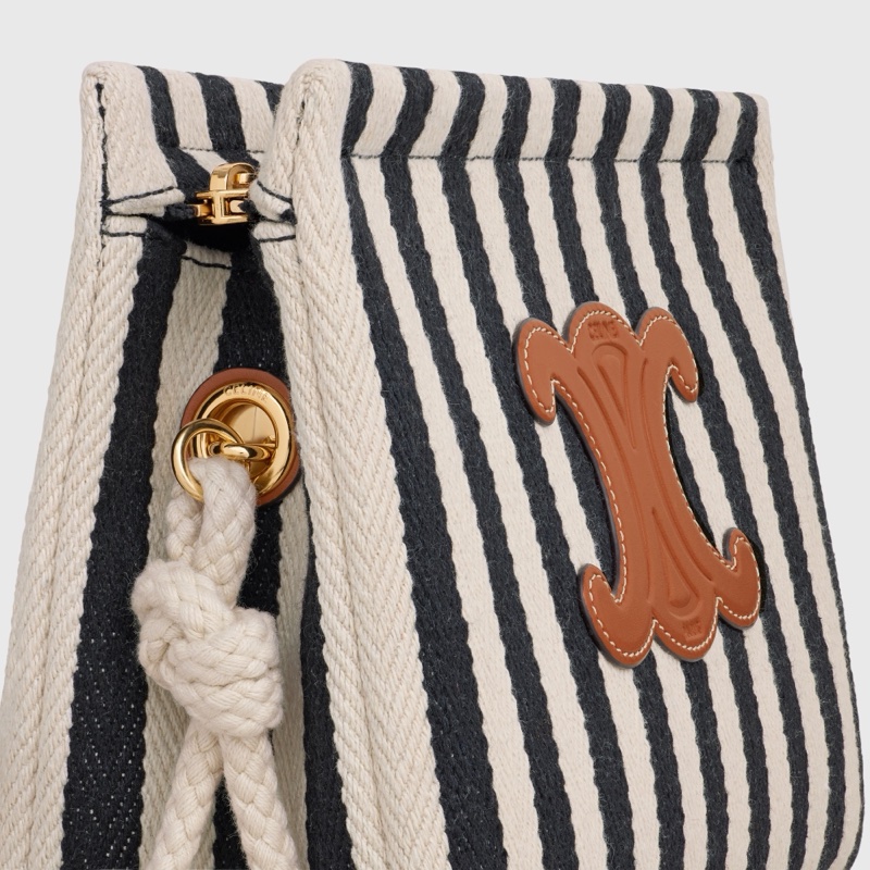 Celine 女士 THAIS 條紋手拿包均碼碼21cm*7cm*17cm-3