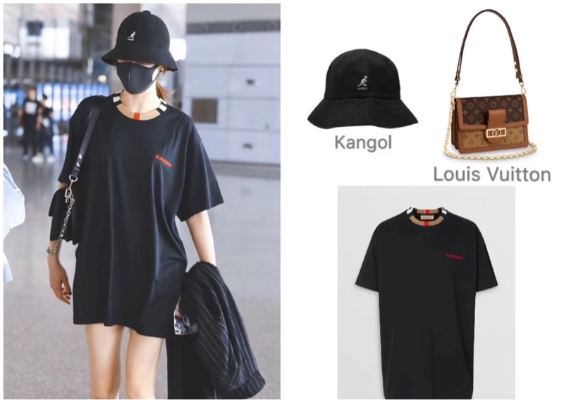 Burberry 巴寶莉 男款黑色T-shirt/男女同款/迪麗熱巴同款/L號/98新美品-3