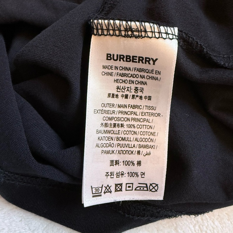 Burberry 巴寶莉 男款黑色T-shirt/男女同款/迪麗熱巴同款/L號/98新美品-4