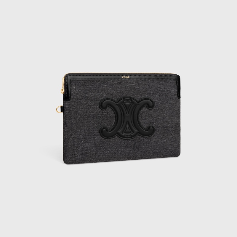 Celine 女士 牛仔布 CUIR TRIOMPHE 手拿包均碼碼25cm*1cm*17.5cm-4