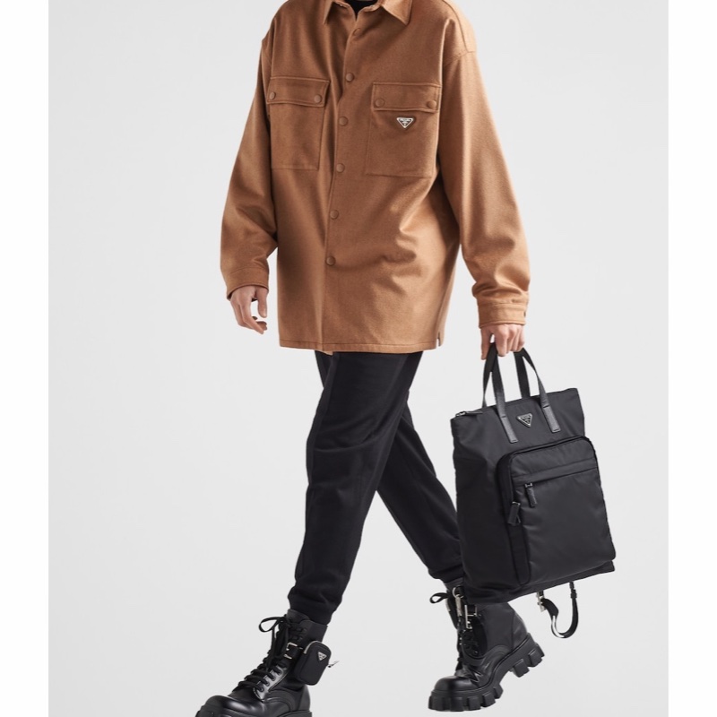 Prada 男士 拉鍊雙肩包均碼碼38cm*10cm*42cm-4