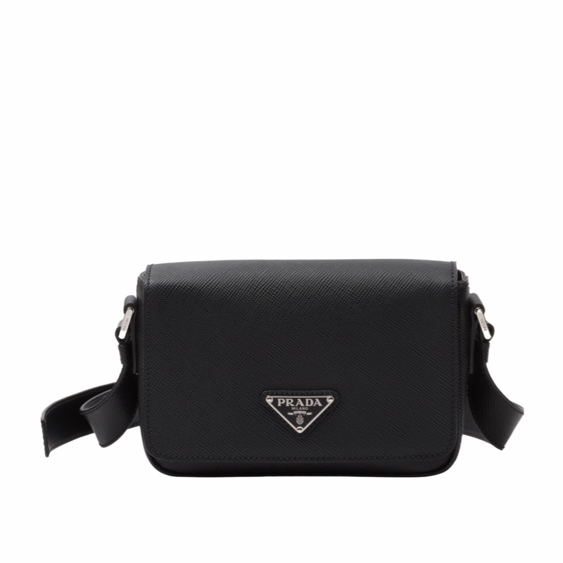 Prada 男士 Saffiano翻蓋單肩包均碼碼常規、19cm*5cm*13cm-0