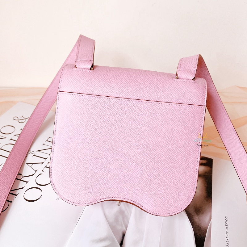 Hermes 愛馬仕 Della mini X9 錦葵紫ｘ銀釦 翻蓋式 斜背包 側背包 屁股包 肩背包-2