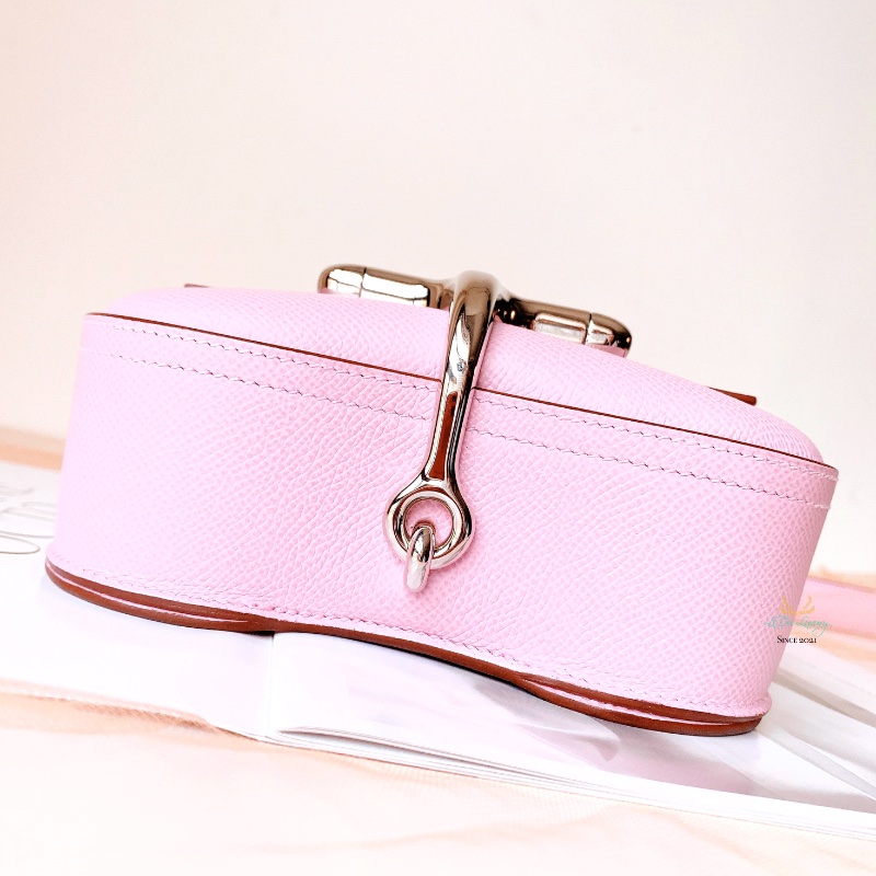 Hermes 愛馬仕 Della mini X9 錦葵紫ｘ銀釦 翻蓋式 斜背包 側背包 屁股包 肩背包-4