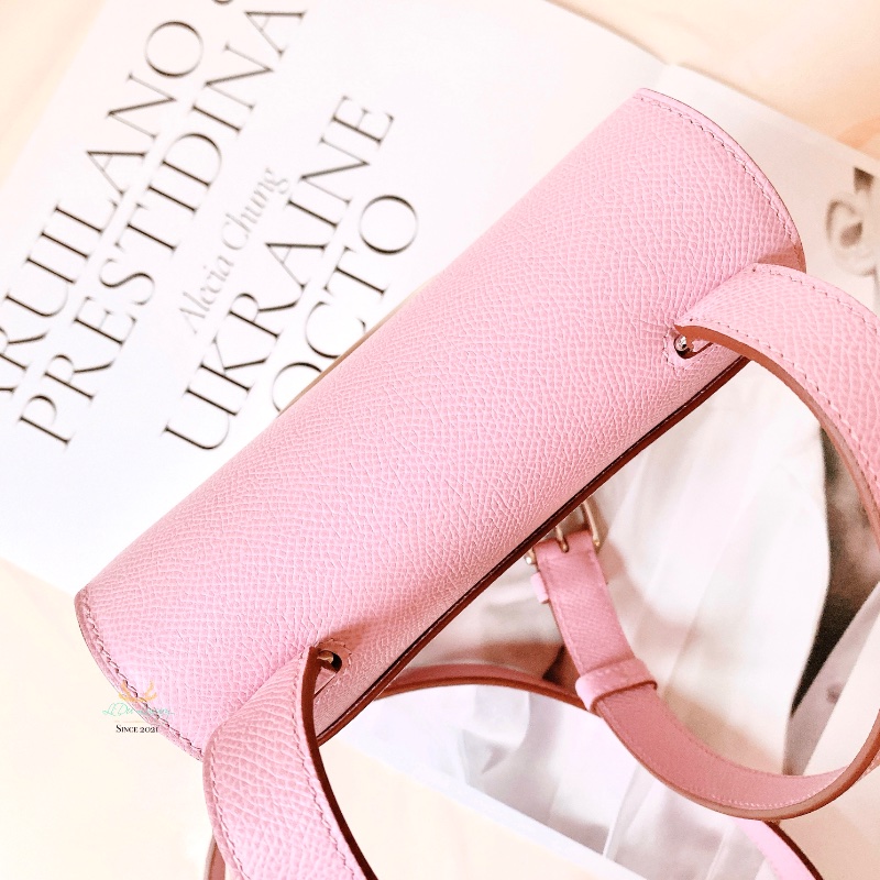 Hermes 愛馬仕 Della mini X9 錦葵紫ｘ銀釦 翻蓋式 斜背包 側背包 屁股包 肩背包-5