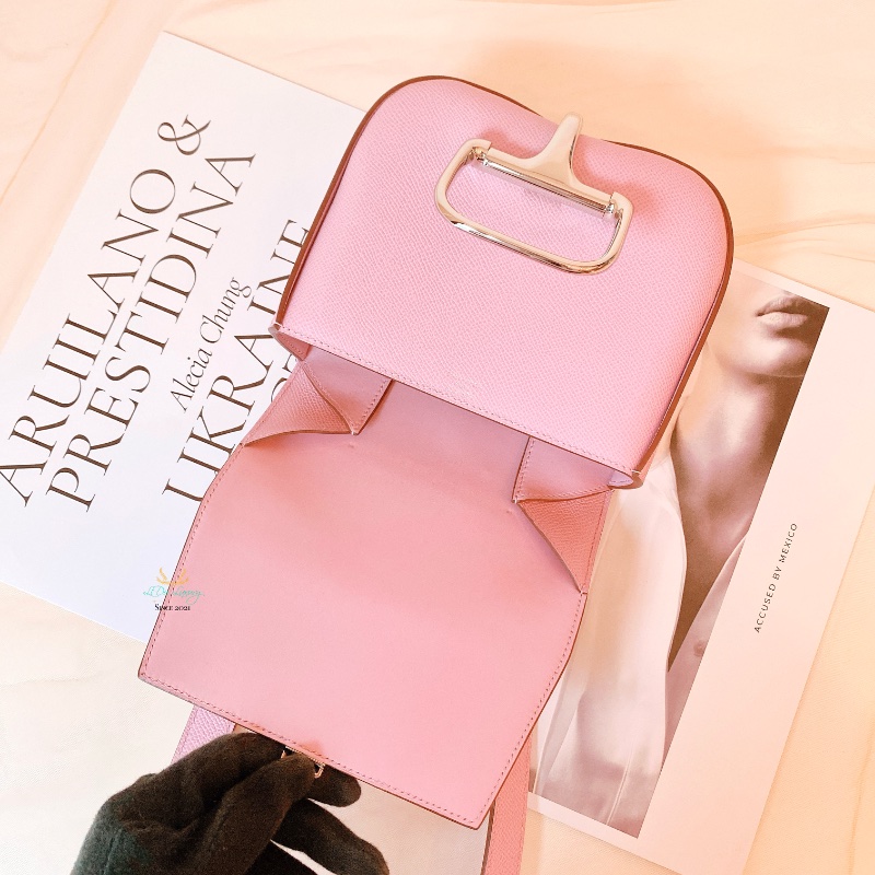 Hermes 愛馬仕 Della mini X9 錦葵紫ｘ銀釦 翻蓋式 斜背包 側背包 屁股包 肩背包-7