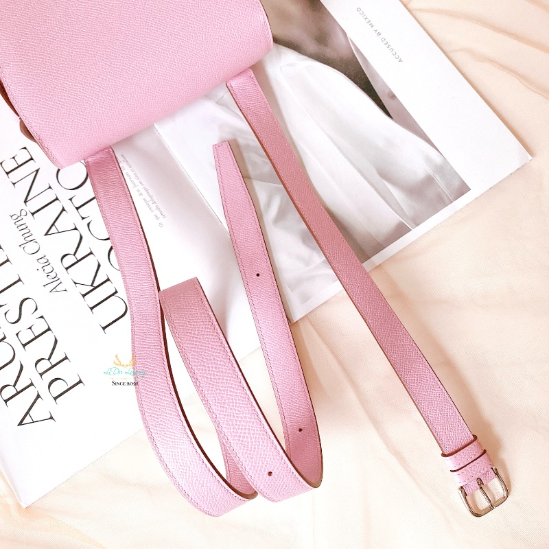 Hermes 愛馬仕 Della mini X9 錦葵紫ｘ銀釦 翻蓋式 斜背包 側背包 屁股包 肩背包-9