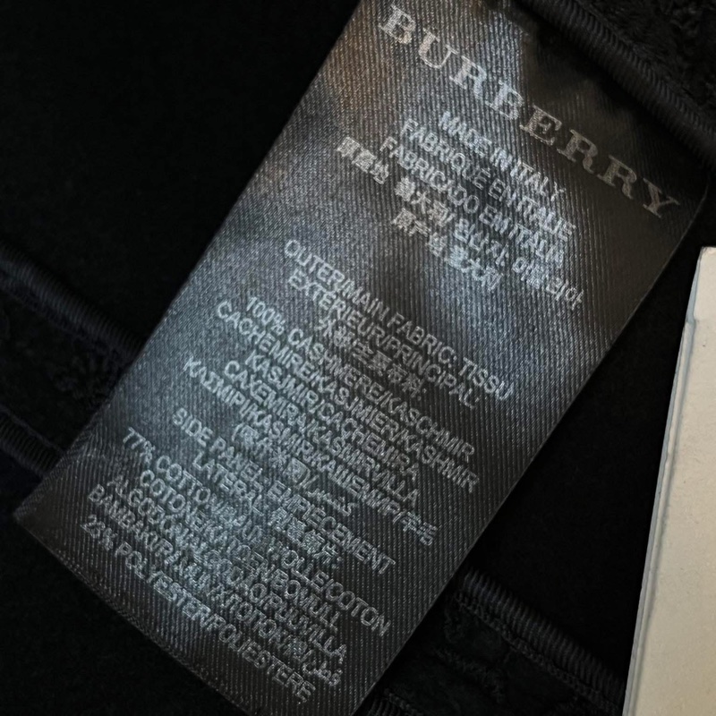 BURBERRY PRORSUM英國黑色蕾絲羊絨大衣38-13