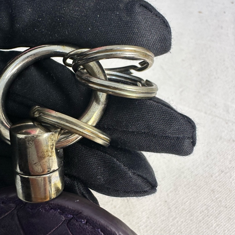 BV 中古紫色小編織鑰匙圈吊飾-9