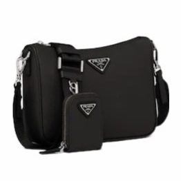 Prada 男士 黑色徽標斜挎包均碼碼23cm*5.5cm*18cm-1