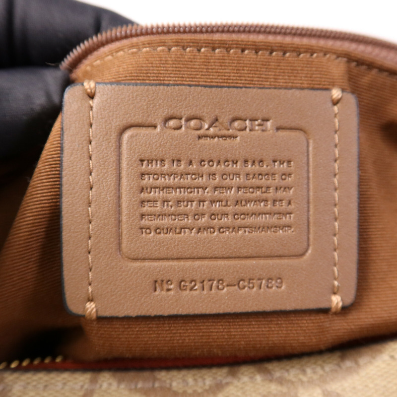 COACH 塗層帆布/麂皮皮革2 Way Shoulder Bag金扣手挽肩背兩用袋-6