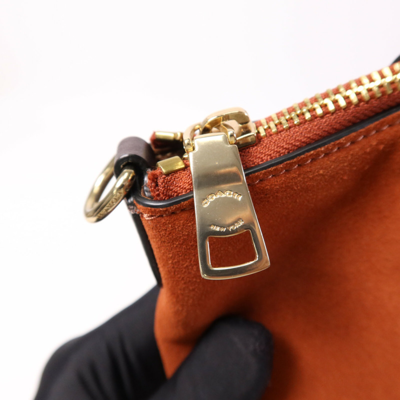 COACH 塗層帆布/麂皮皮革2 Way Shoulder Bag金扣手挽肩背兩用袋-12