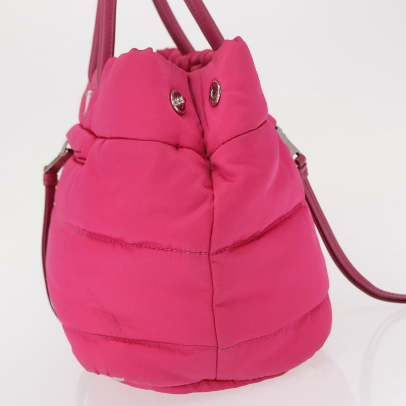 【日本直送】PRADA 手提包 尼龍 粉紅色 銀色 正品 165607-2