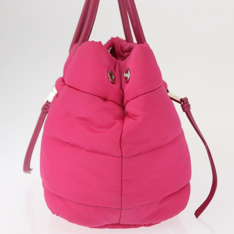 【日本直送】PRADA 手提包 尼龍 粉紅色 銀色 正品 165607-3