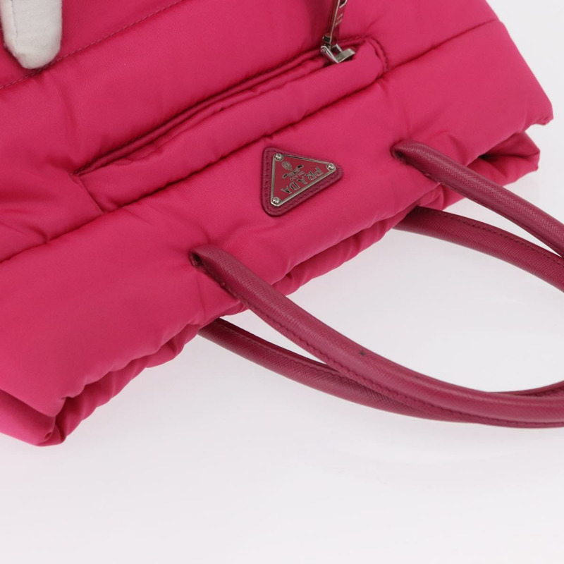 【日本直送】PRADA 手提包 尼龍 粉紅色 銀色 正品 165607-5