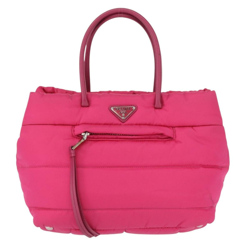 【日本直送】PRADA 手提包 尼龍 粉紅色 銀色 正品 165607-12