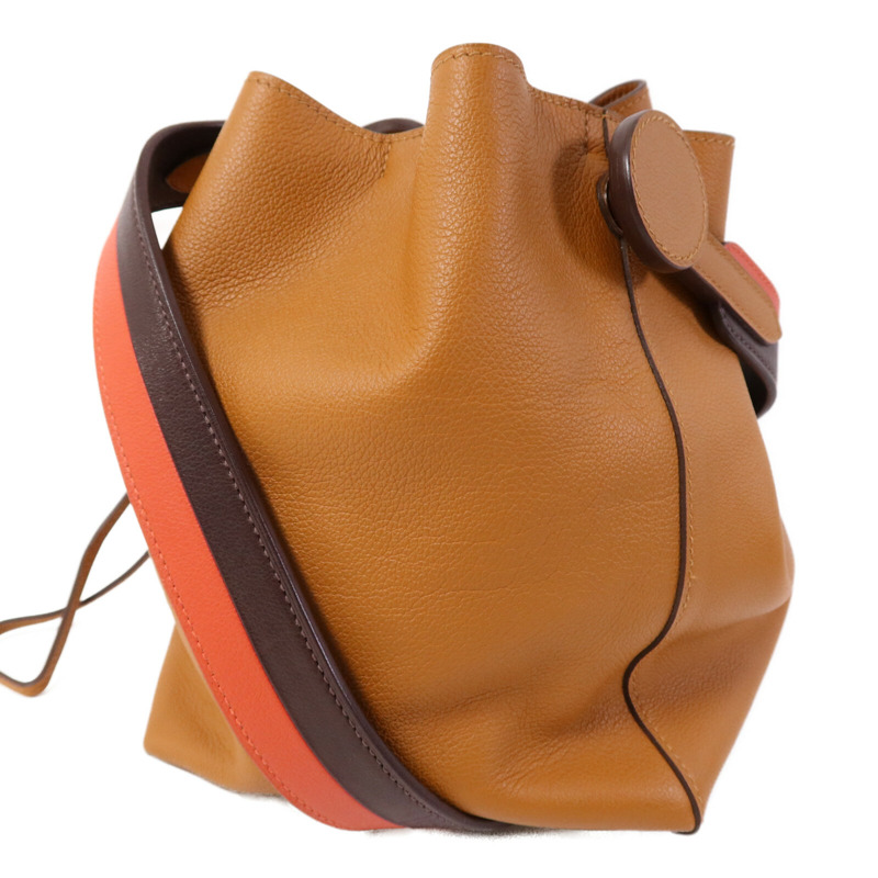HERMES Evercolor皮革Licol 17肩背袋Toffee-2