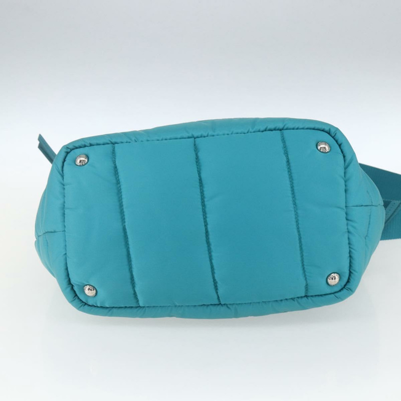【日本直送】PRADA 飛行員手提包 尼龍 2way Turquoise Blue Silver Auth ka1635SAM-4