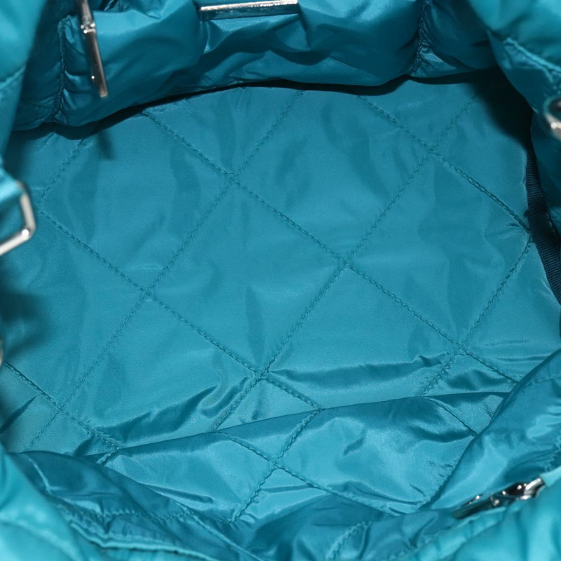 【日本直送】PRADA 飛行員手提包 尼龍 2way Turquoise Blue Silver Auth ka1635SAM-9