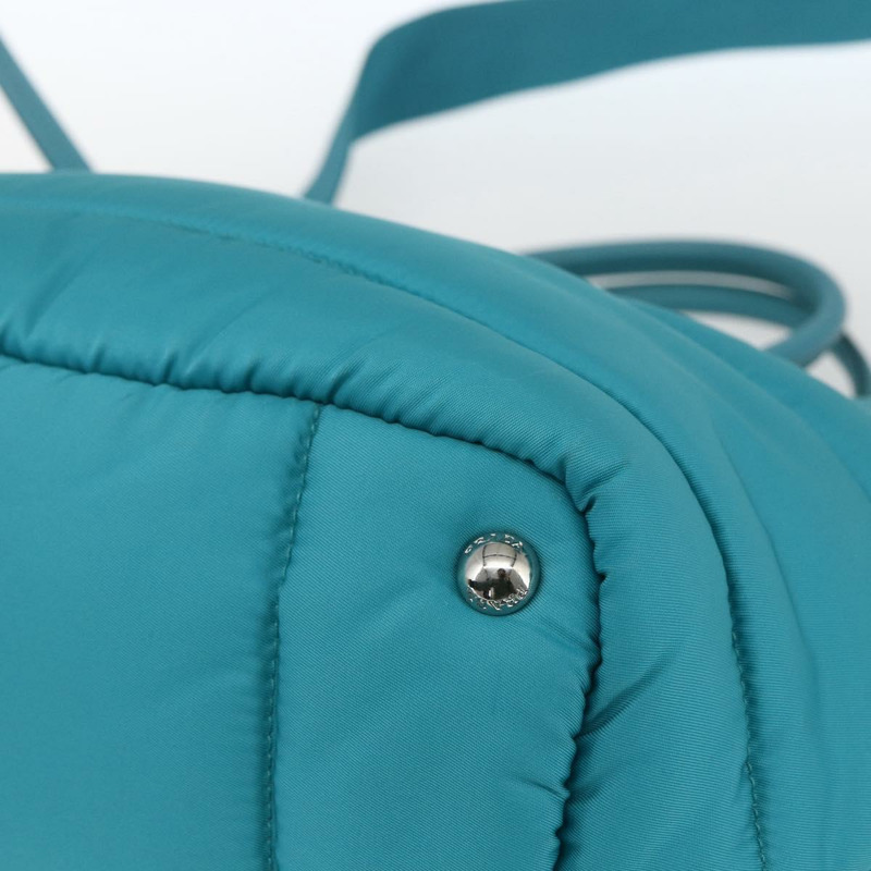 【日本直送】PRADA 飛行員手提包 尼龍 2way Turquoise Blue Silver Auth ka1635SAM-14