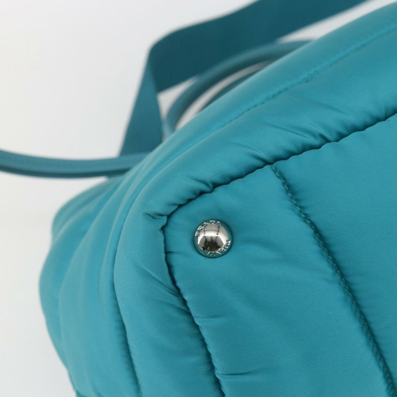 【日本直送】PRADA 飛行員手提包 尼龍 2way Turquoise Blue Silver Auth ka1635SAM-15