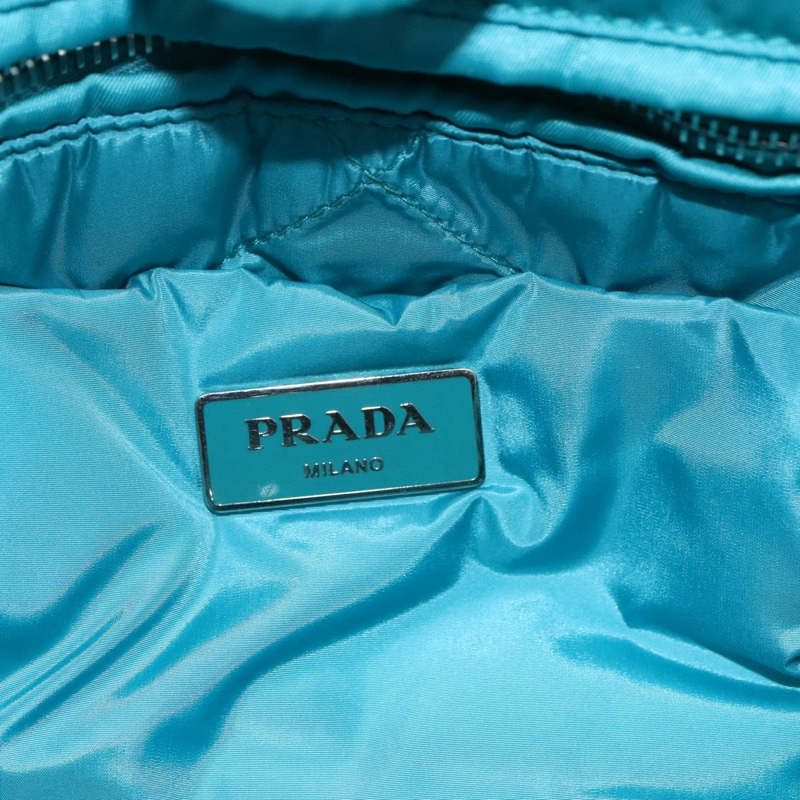 【日本直送】PRADA 飛行員手提包 尼龍 2way Turquoise Blue Silver Auth ka1635SAM-20