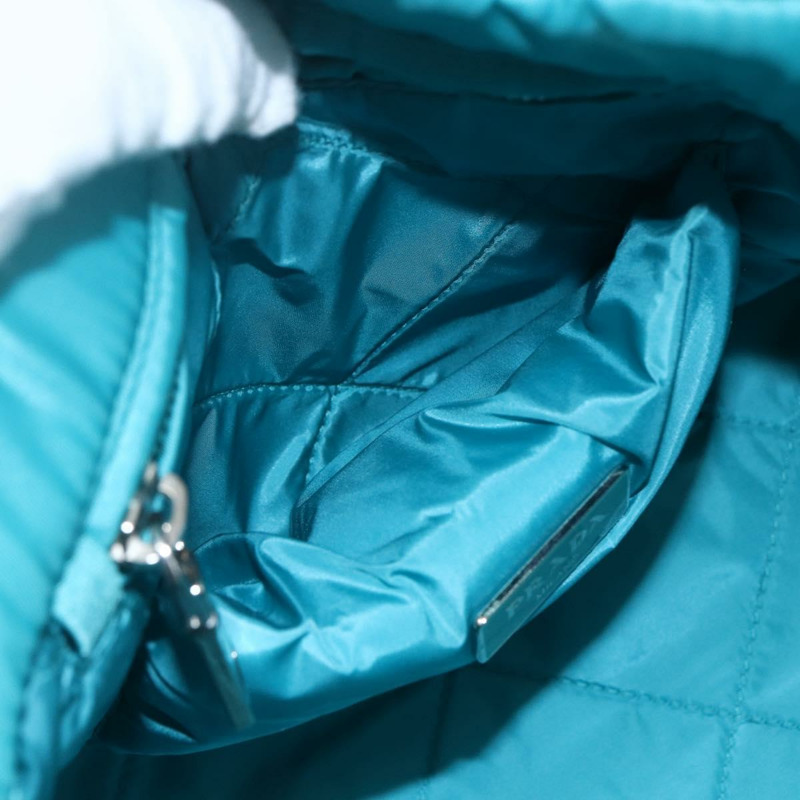 【日本直送】PRADA 飛行員手提包 尼龍 2way Turquoise Blue Silver Auth ka1635SAM-24