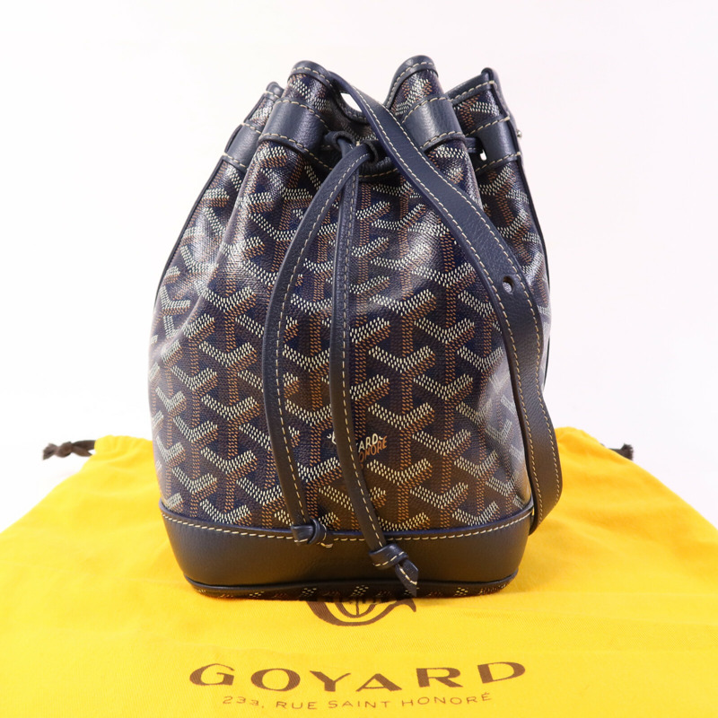 GOYARD 塗層帆布Petit Flot Bucket銀扣肩背袋-9