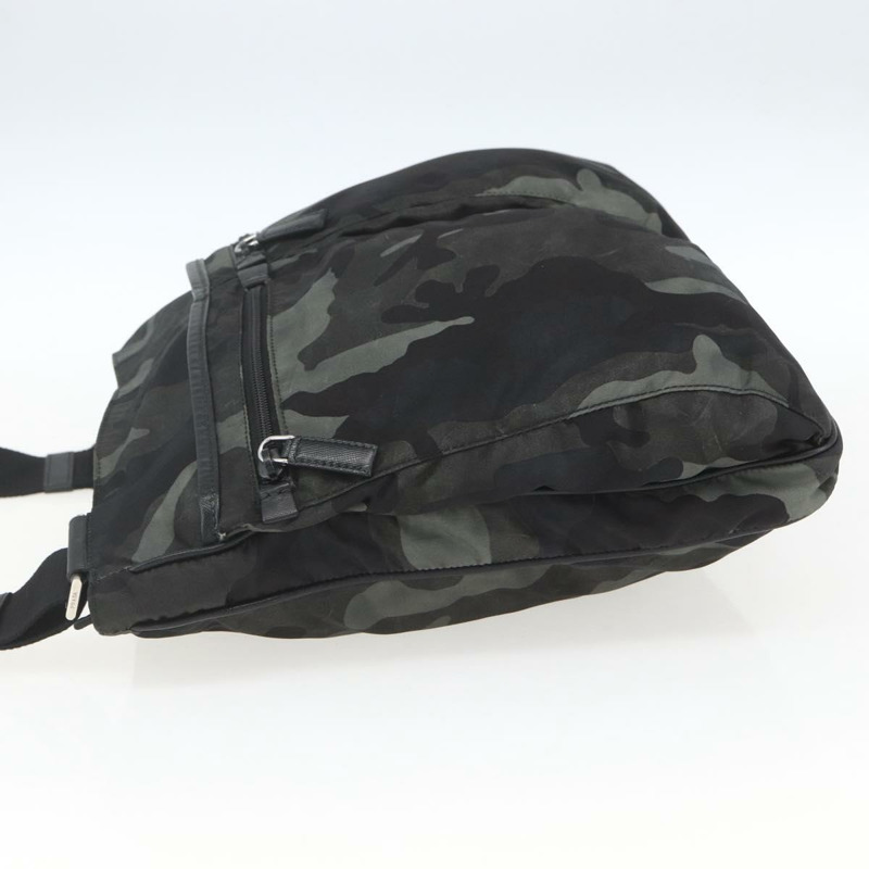 【日本直送】PRADA迷彩肩背包 尼龍 綠色 銀色 正品 ka1631V-2